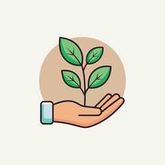 Growing Plant Logo Design vector 