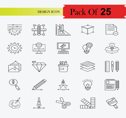 An illustration of DESIGN ICONS with comfort background can be editable.
