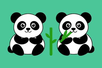 pandas eating bamboo cute animal wildlife