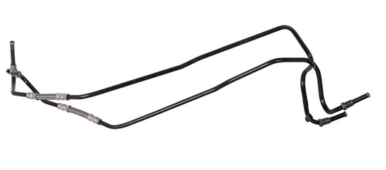 A metal brake pipe is part of the vehicle’s brake system, which supplies brake fluid under pressure to the service brake cylinders or calipers on wheels. Spare parts for sale in auto service.