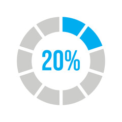 Circle 20 percent loading or circle 20 percent progress.