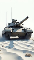 Fototapeta premium Military Tank in Desert Landscape