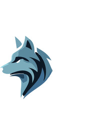 Blue Wolf Head Vector – Fierce Minimal Animal Icon Representing Strength, Intelligence, and Wilderness for Branding and Gaming Themes