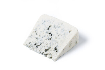 Piece of Blue Cheese isolated on white background