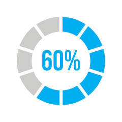 Circle 60 percent loading or circle 60 percent progress