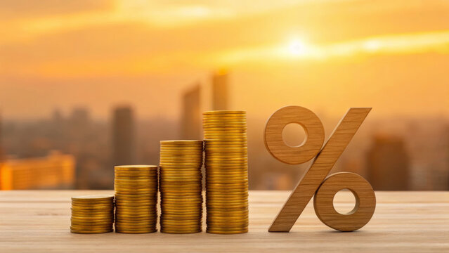 Invest tax inflation interest finance. Stacked coin gold percentage finance, Bank, Discount, Growth, Business, Cost, Rate, Offer, Sale, Commission, Fee, Percentage, Financial, Free Market