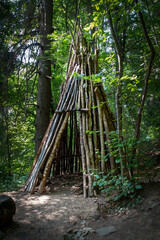 teepee made of wood
