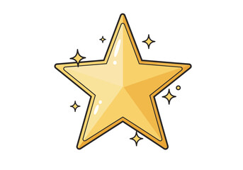 Cartoon illustration of a golden star framed by smaller star shapes suggesting sparkle