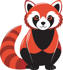 This collection of images showcases illustrations of red pandas, captured in different poses such as climbing, sitting, and looking directly at the viewer