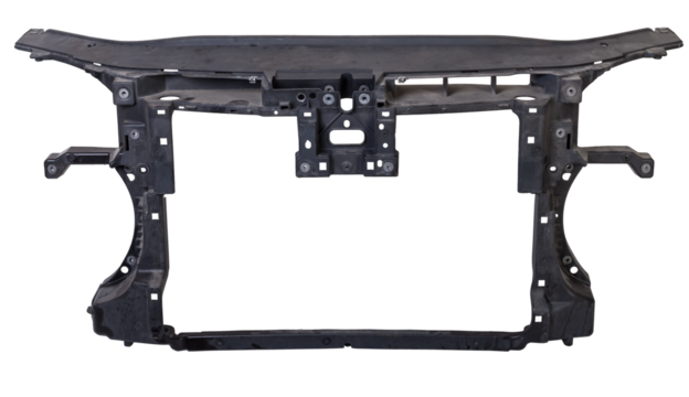 Plastic stiffener reinforcement for the front panel of the car black body spare part of the strengthener of bumper. Equipment for sale or installation in auto service or garage. Car parts catalog. - Powered by Adobe