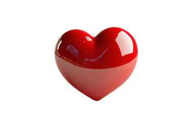 Fototapeta premium 3d rendered red heart love romance valentine's day passion affection symbol graphic design element isolated on transparent background