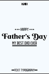 Happy Father's Day Modern Calligraphy Text Element Vertical Template