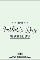 Modern Cursive Typography Text Of Happy Father's Day Vertical Template