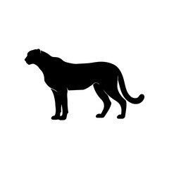 Obraz premium Cheetah silhouette icon vector flat design on white background