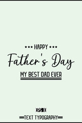 Modern Cursive Typography Text Of Happy Father's Day Vertical Template