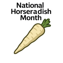 National Horseradish Month Vector – Stylized Horseradish Root
