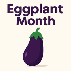 Eggplant Month Vector – Stylized Single Eggplant