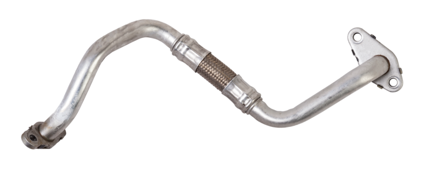 EGR valve pipe spare part for car engine on white isolated background