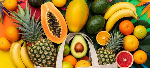 Colorful assortment of fresh fruits