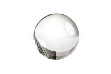 Crystal ball sphere glass orb shiny clear round object decorative element design resource isolated on transparent background