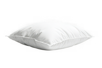 High resolution white pillow stock image for bedding and interior design projects, soft cushion photography, isolated on transparent background