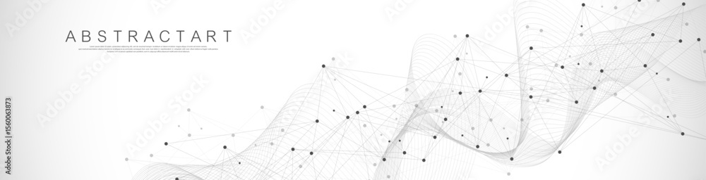 Leinwandbilder Global network connection concept. Big data visualization. Social network communication in the global computer networks. Internet technology. Business. Science. Vector illustration