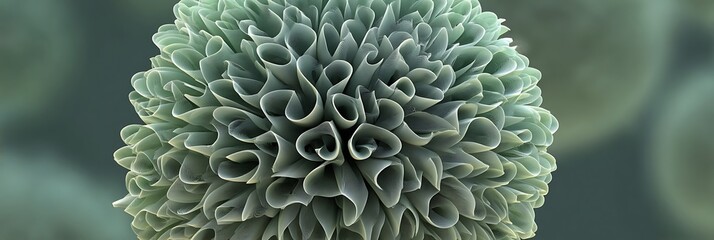 A detailed close up of a green dahlia flower with intricate petal arrangement and soft background