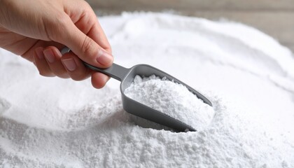 Hand Measuring Laundry Detergent Powder