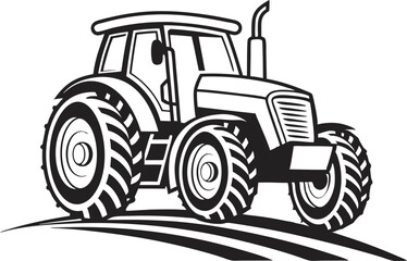 Industrial Tractor Vehicle Illustration Set Featuring Heavy Duty Machines and Equipment. Modern Industrial Tractors for Farming Construction and Cargo in Clean Line Style. Industrial Tractor Vehicle