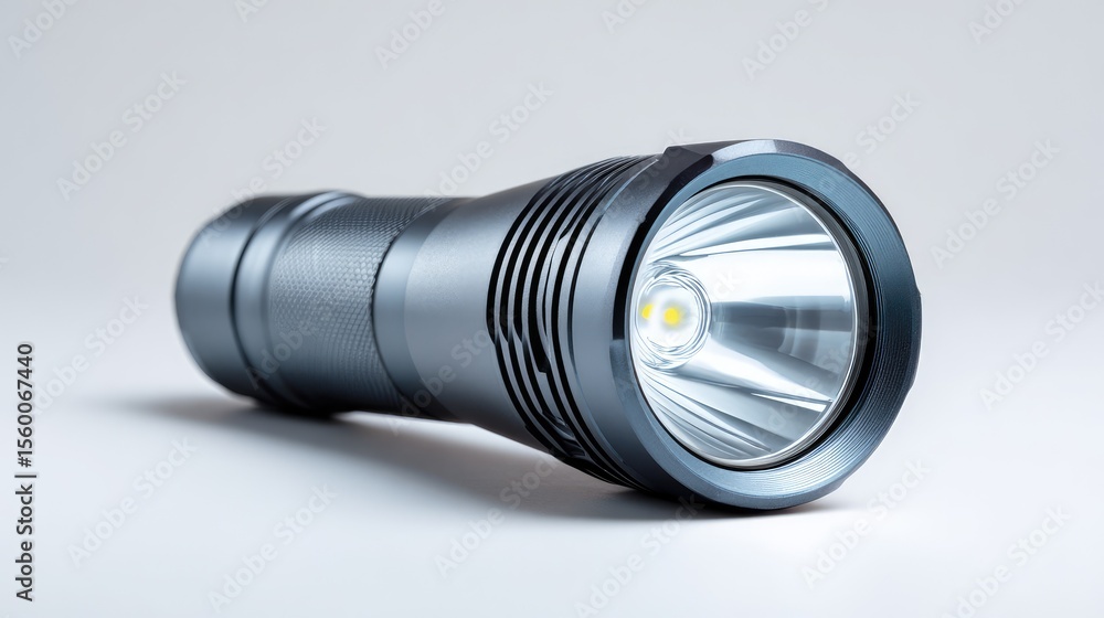 Aufkleber a single led flash for cameras placed on a white background with ample copy space