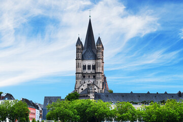 Great St. Martin Church in Cologne is a prominent Romanesque Catholic church located in the...