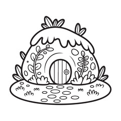 Whimsical House Bold & Easy Coloring Page,  bold and easy coloring book, Coloring page, whimsical coloring book for kids, bold and easy coloring book, victor art,   fairy house coloring page