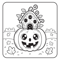 Whimsical House Bold & Easy Coloring Page,  bold and easy coloring book, Coloring page, whimsical coloring book for kids, bold and easy coloring book, victor art,   fairy house coloring page