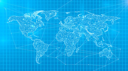 Global Network Connection World Map Illustration