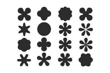 Collection of sixteen assorted abstract shapes set