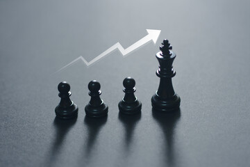 Chess pieces are strategically arranged on the chessboard, embodying a game of leadership and intelligence