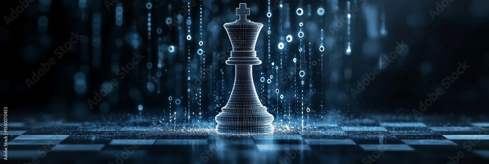 Poster digital chessboard a fusion of technology and strategy in a data-driven business environment