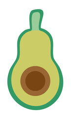 Avocado Silhouette, Fruit Icon, and Healthy Food Symbol