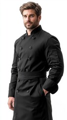 Professional Chef Cook Portrait On A Neutral Colour Background