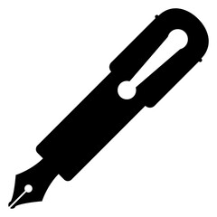 Icono silueta de pluma estilográfica 