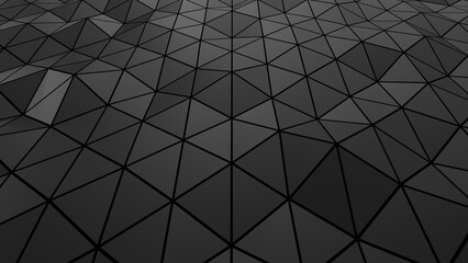 3d Abstract black triangle background. 3d rendering illustration not AI