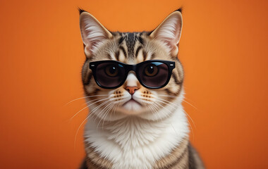 Cool cat wearing sunglasses for National Pet Month celebration