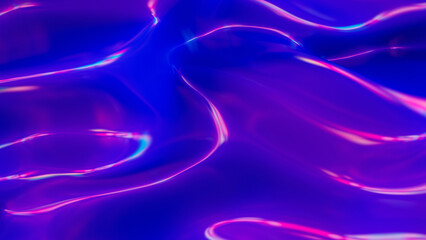 Abstract fluorescent liquid. Neon waves on the background. A beautiful futuristic scene. 3d rendering illustration not AI