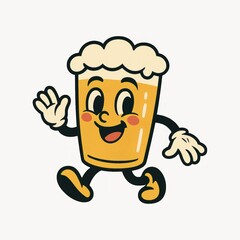 Obraz premium Cheerful cartoon beer glass