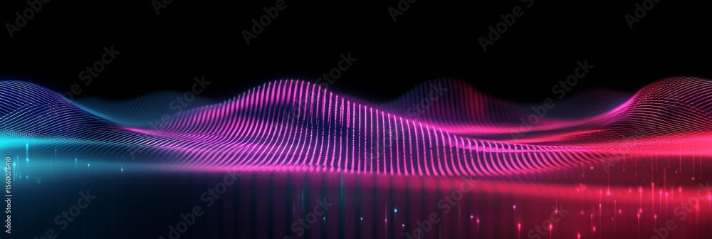 Poster vibrant abstract music visualization with colorful waves and dynamic patterns for energetic mood