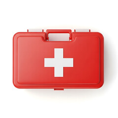 Fototapeta premium First Aid Kit Icon with Red Cross - Realistic