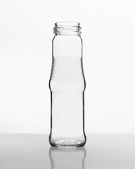 250 ml glass juice bottle with 38 mm opening and matte line in the middle