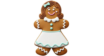 Isolated Gingerbread Woman Cookie