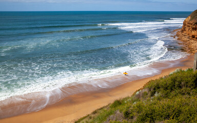 Surfer on Bells Beach Victoria Australia