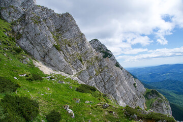 Obraz premium high mountain landscape, The Closed Glade, Piatra Craiului Mountains, Romania 